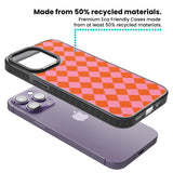 Retro Sunset Diamond Plaid Black Impact Phone Case for iPhone 13 Pro, iPhone 14 Pro, iPhone 15 Pro