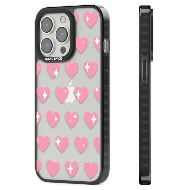 Sweet Hearts Black Impact Phone Case for iPhone 13 Pro, iPhone 14 Pro, iPhone 15 Pro