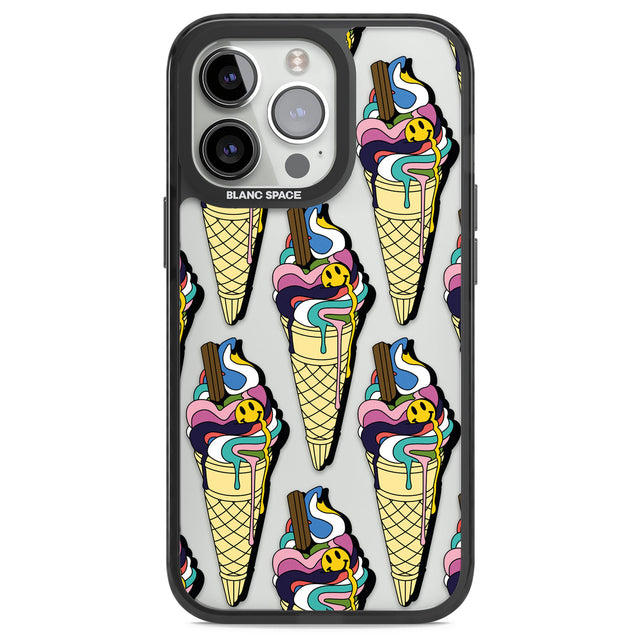 Trip & Drip Ice Cream Black Impact Phone Case for iPhone 13 Pro, iPhone 14 Pro, iPhone 15 Pro