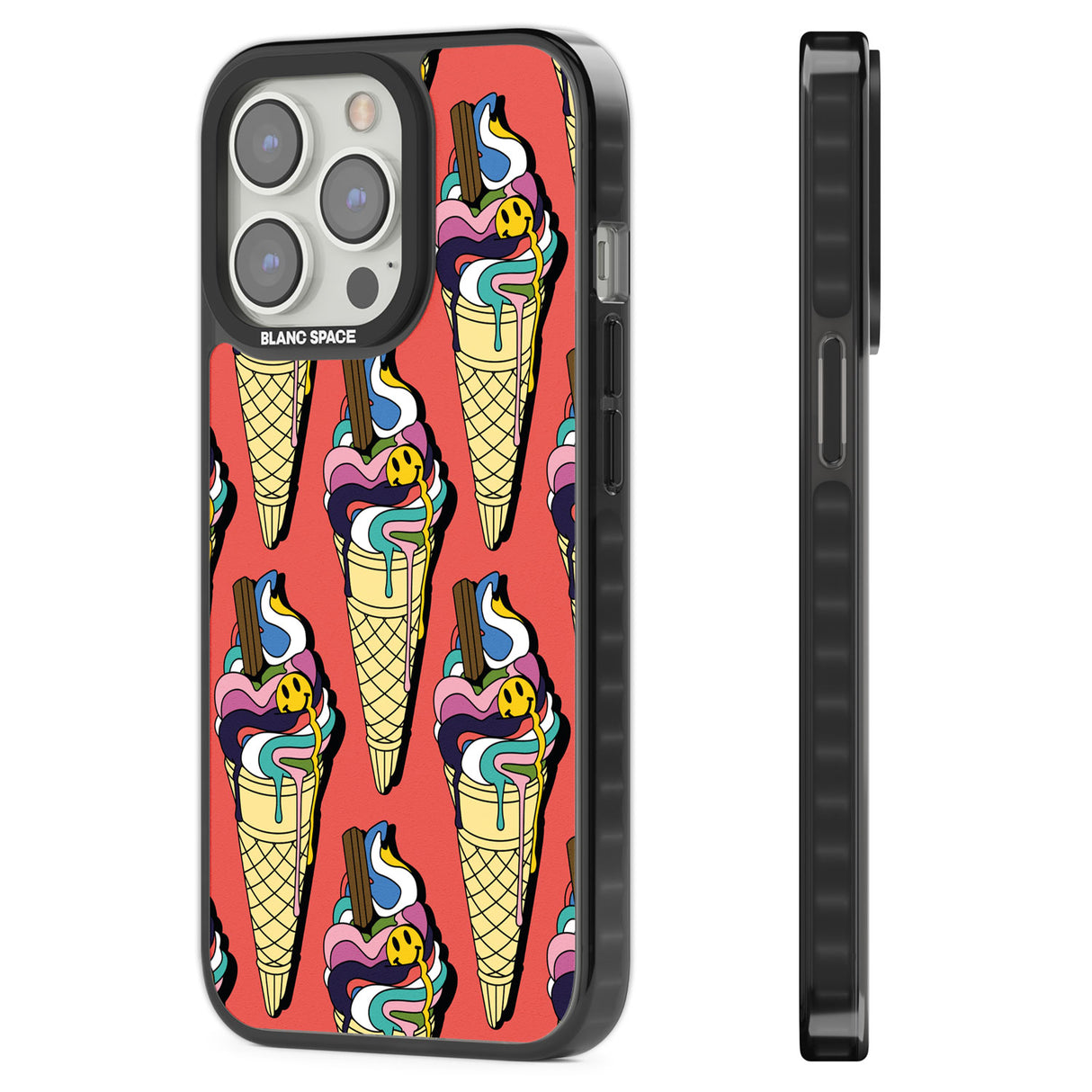 Trip & Drip Ice Cream (Red) Black Impact Phone Case for iPhone 13 Pro, iPhone 14 Pro, iPhone 15 Pro