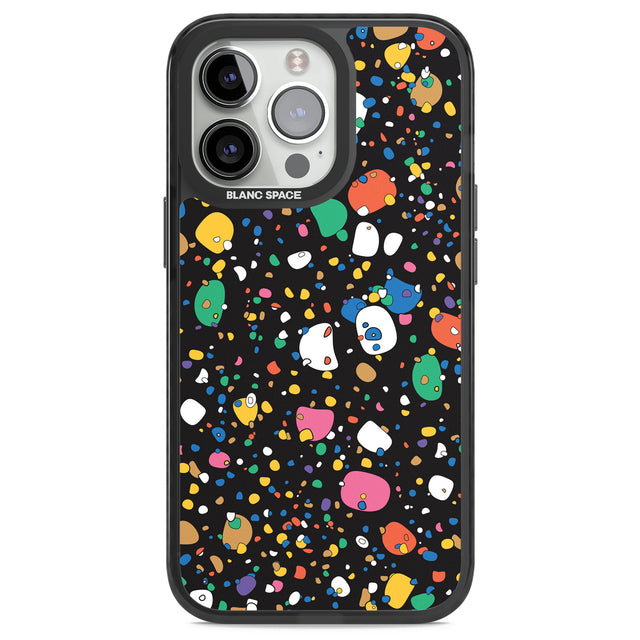 Colourful Confetti Pebbles (Black) Black Impact Phone Case for iPhone 13 Pro, iPhone 14 Pro, iPhone 15 Pro