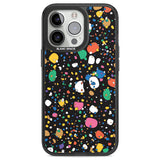 Colourful Confetti Pebbles (Black) Black Impact Phone Case for iPhone 13 Pro, iPhone 14 Pro, iPhone 15 Pro