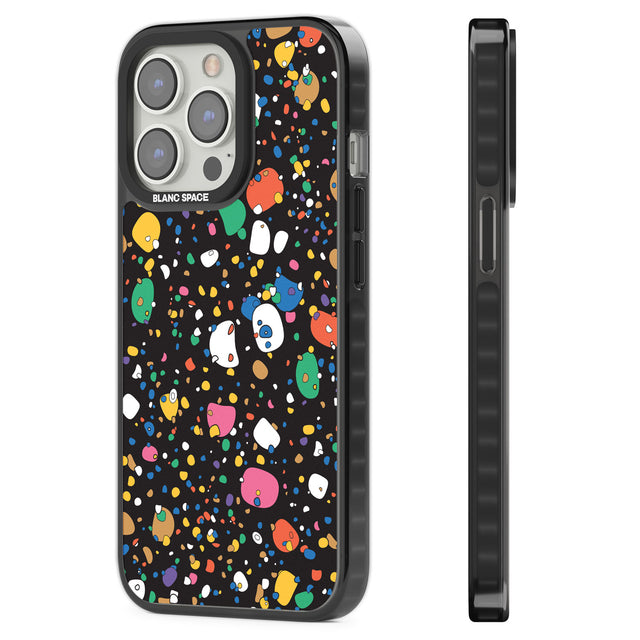 Colourful Confetti Pebbles (Black) Black Impact Phone Case for iPhone 13 Pro, iPhone 14 Pro, iPhone 15 Pro