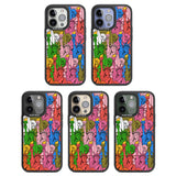 Multicolour Liberty Pattern Black Impact Phone Case for iPhone 13 Pro, iPhone 14 Pro, iPhone 15 Pro