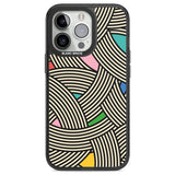 Multicolour Optic Waves Black Impact Phone Case for iPhone 13 Pro, iPhone 14 Pro, iPhone 15 Pro