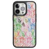 Multicolour Liberty Line Pattern Black Impact Phone Case for iPhone 13 Pro, iPhone 14 Pro, iPhone 15 Pro