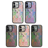 Multicolour Liberty Line Pattern Black Impact Phone Case for iPhone 13 Pro, iPhone 14 Pro, iPhone 15 Pro