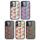 Disco Cherry Pattern Black Impact Phone Case for iPhone 13 Pro, iPhone 14 Pro, iPhone 15 Pro