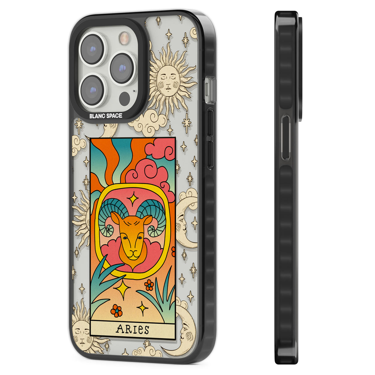 Celestial Zodiac - Aries Black Impact Phone Case for iPhone 13 Pro, iPhone 14 Pro, iPhone 15 Pro