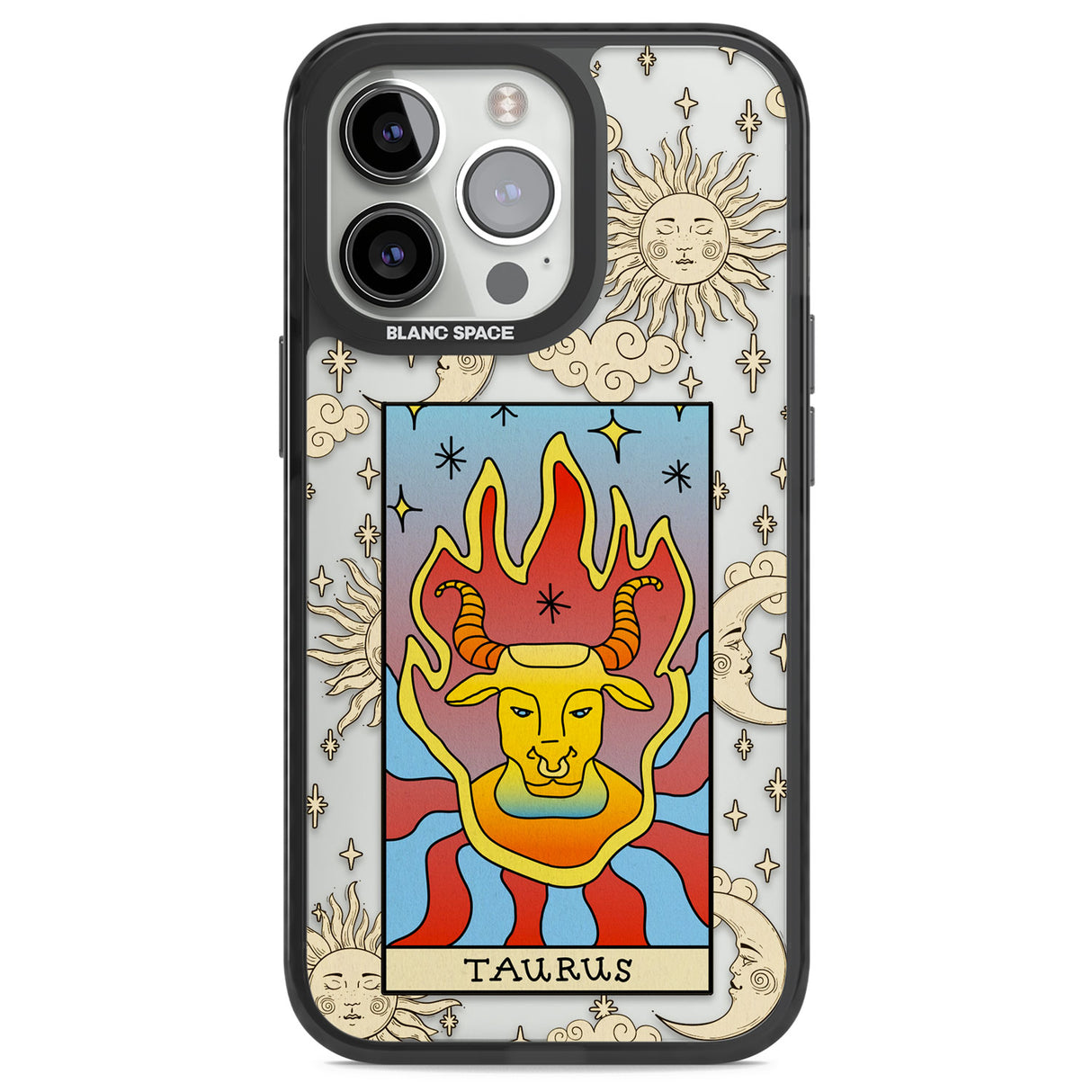 Celestial Zodiac - Taurus Black Impact Phone Case for iPhone 13 Pro, iPhone 14 Pro, iPhone 15 Pro