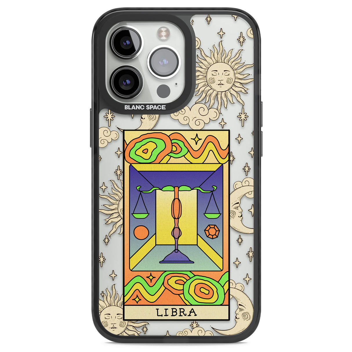 Celestial Zodiac - Libra Black Impact Phone Case for iPhone 13 Pro, iPhone 14 Pro, iPhone 15 Pro