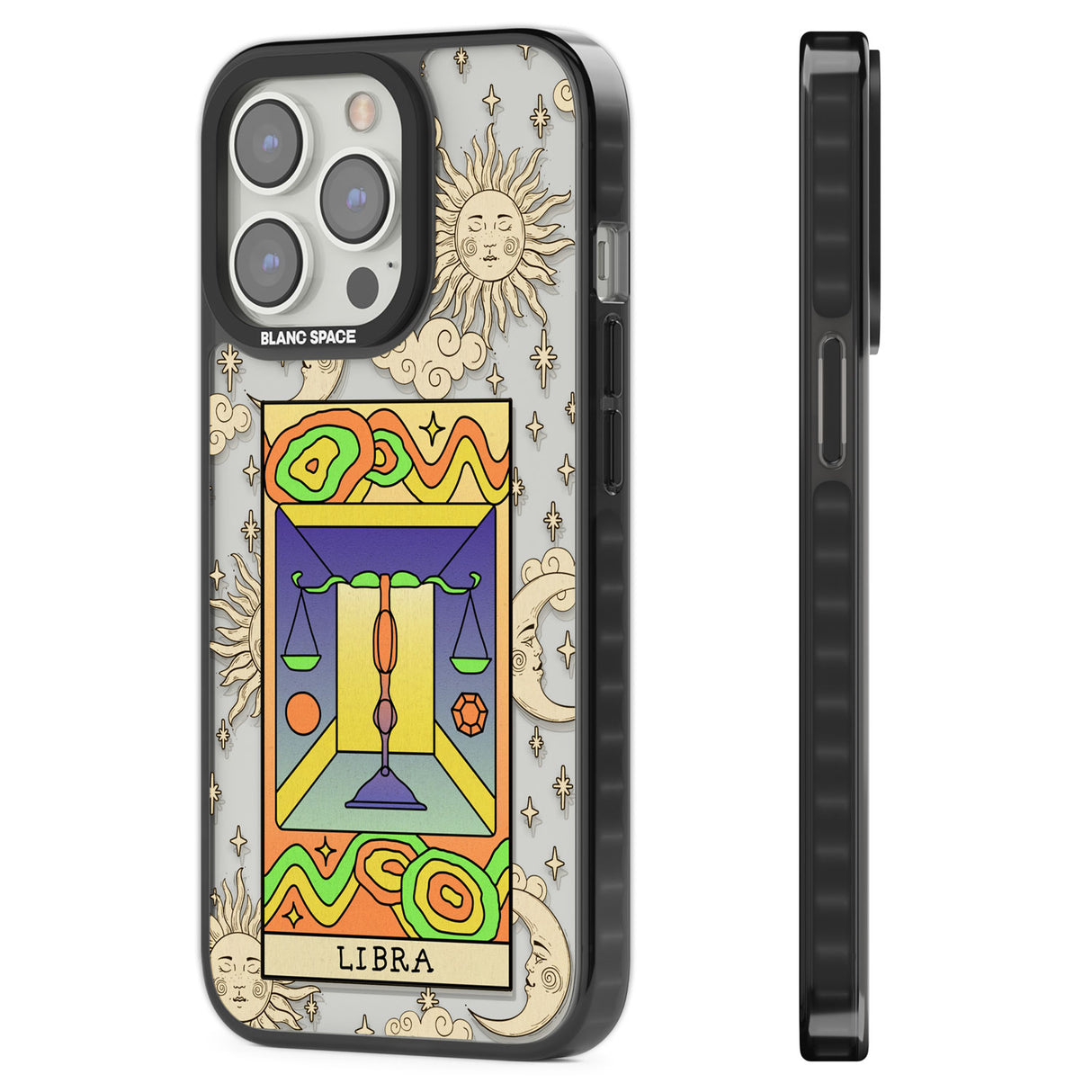 Celestial Zodiac - Libra Black Impact Phone Case for iPhone 13 Pro, iPhone 14 Pro, iPhone 15 Pro