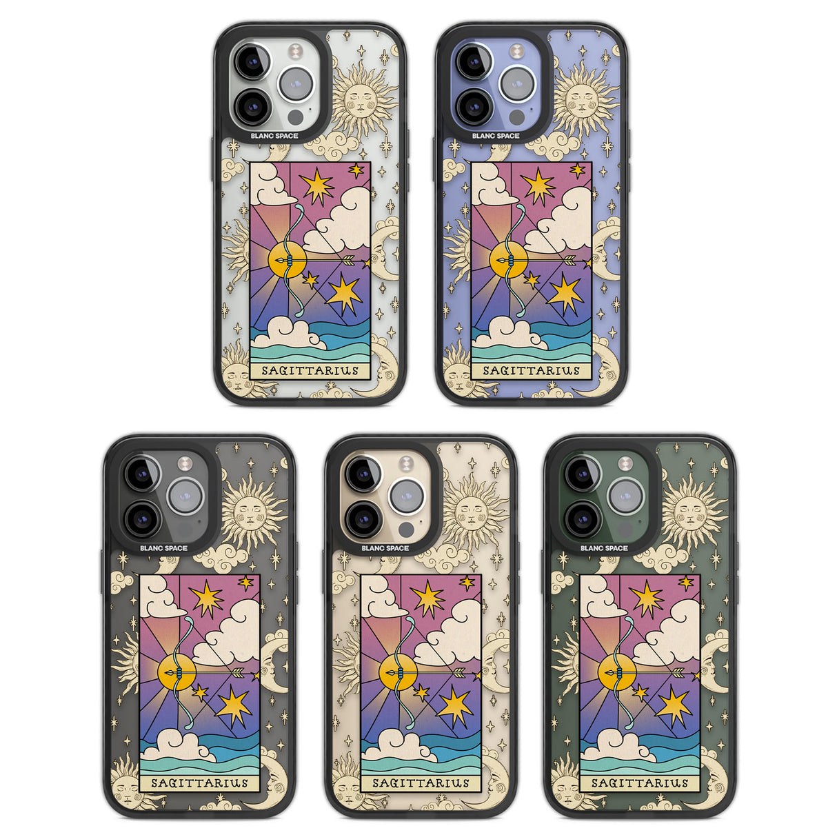 Celestial Zodiac - Sagittarius Black Impact Phone Case for iPhone 13 Pro, iPhone 14 Pro, iPhone 15 Pro