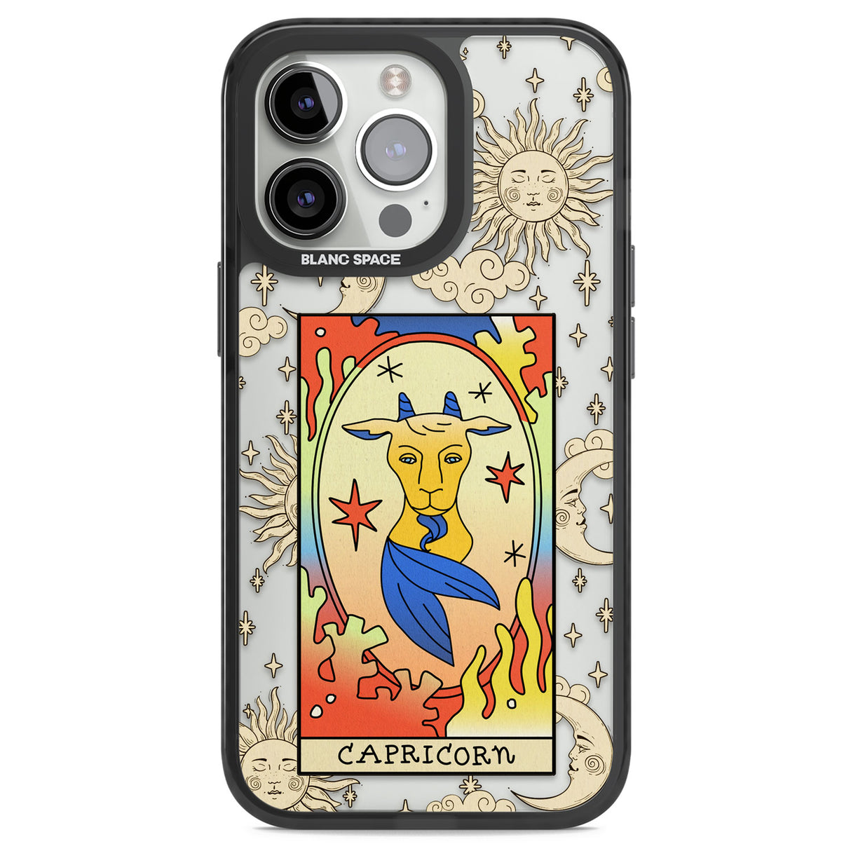 Celestial Zodiac - Capricorn Black Impact Phone Case for iPhone 13 Pro, iPhone 14 Pro, iPhone 15 Pro