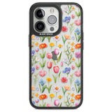 Small Flower Mix Black Impact Phone Case for iPhone 13 Pro, iPhone 14 Pro, iPhone 15 Pro