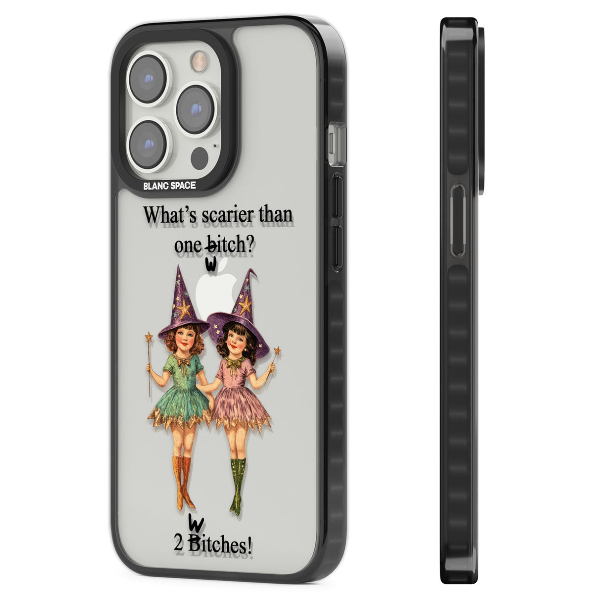 Two Witches Black Impact Phone Case for iPhone 13 Pro, iPhone 14 Pro, iPhone 15 Pro