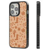 Wild West Pattern Black Impact Phone Case for iPhone 13 Pro, iPhone 14 Pro, iPhone 15 Pro