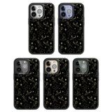 Celestial West Pattern Black Impact Phone Case for iPhone 13 Pro, iPhone 14 Pro, iPhone 15 Pro