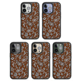 Brown Bandana Black Impact Phone Case for iPhone 13 Pro, iPhone 14 Pro, iPhone 15 Pro