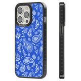 Blue Bandana Black Impact Phone Case for iPhone 13 Pro, iPhone 14 Pro, iPhone 15 Pro