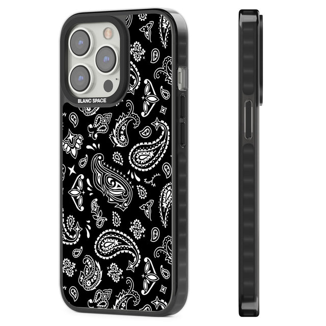 Black Bandana Black Impact Phone Case for iPhone 13 Pro, iPhone 14 Pro, iPhone 15 Pro