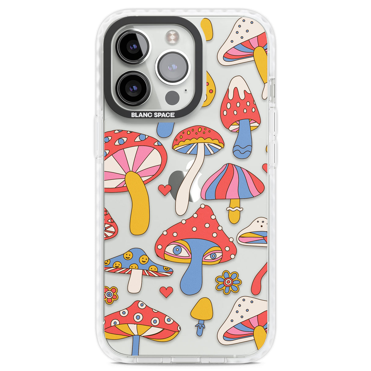 Vibrant Shrooms Clear Impact Phone Case for iPhone 13 Pro, iPhone 14 Pro, iPhone 15 Pro