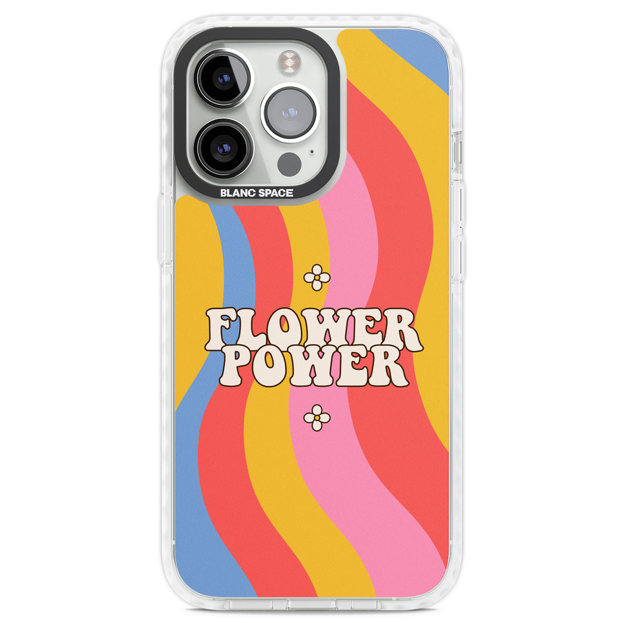 Melting Flower Power Clear Impact Phone Case for iPhone 13 Pro, iPhone 14 Pro, iPhone 15 Pro