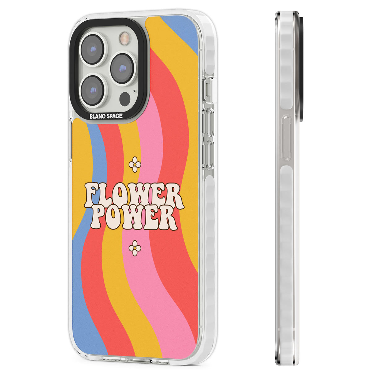 Melting Flower Power Clear Impact Phone Case for iPhone 13 Pro, iPhone 14 Pro, iPhone 15 Pro