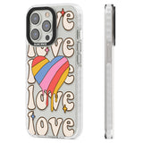 Groovy Love Clear Impact Phone Case for iPhone 13 Pro, iPhone 14 Pro, iPhone 15 Pro