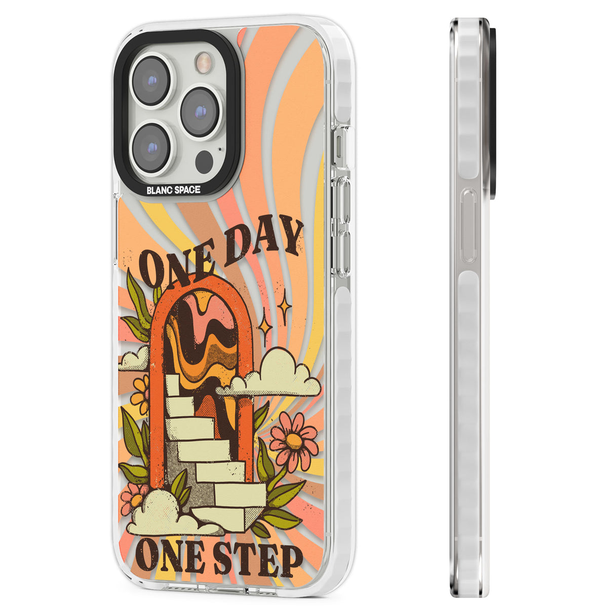 One Day One Step Clear Impact Phone Case for iPhone 13 Pro, iPhone 14 Pro, iPhone 15 Pro