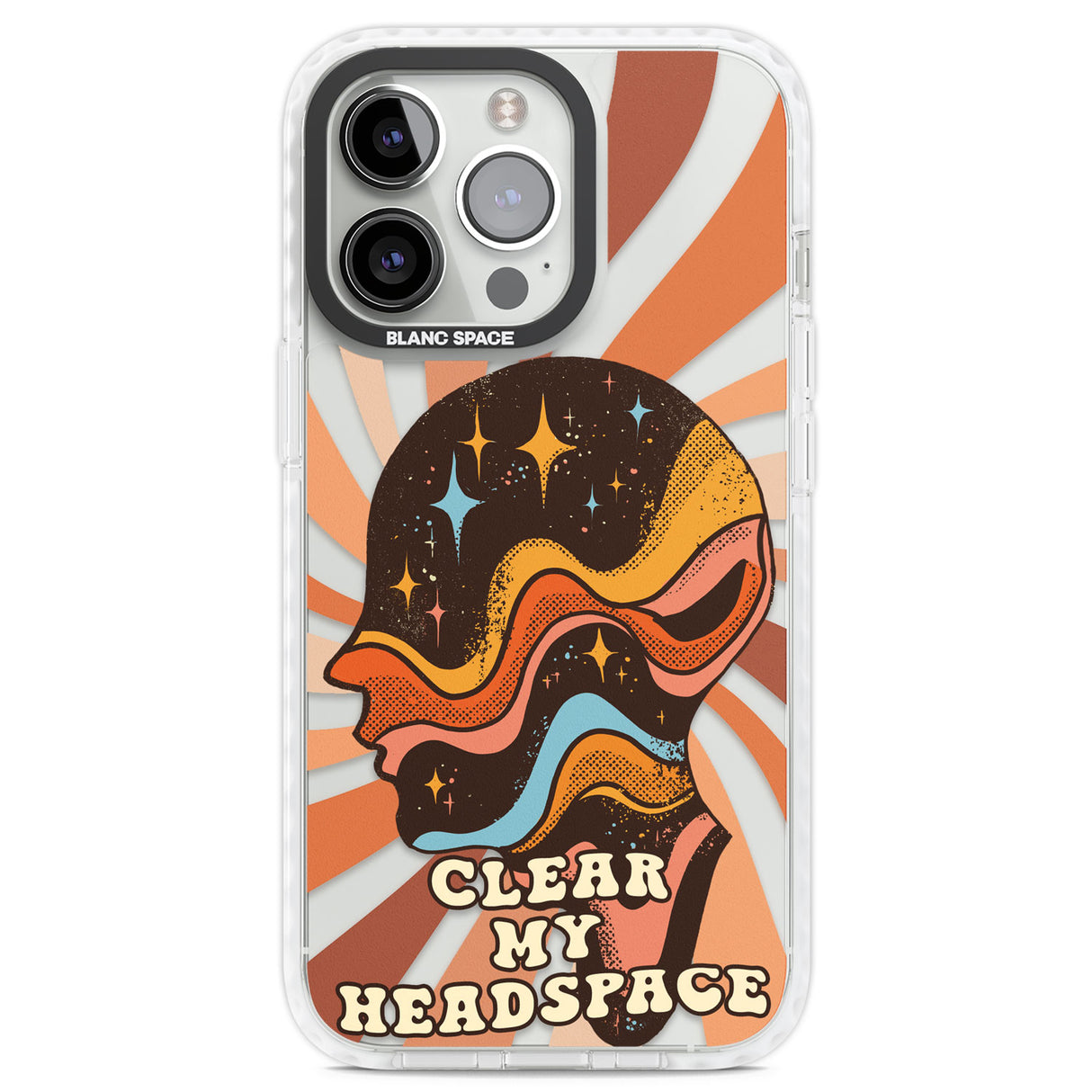 Clear My Headspace Clear Impact Phone Case for iPhone 13 Pro, iPhone 14 Pro, iPhone 15 Pro