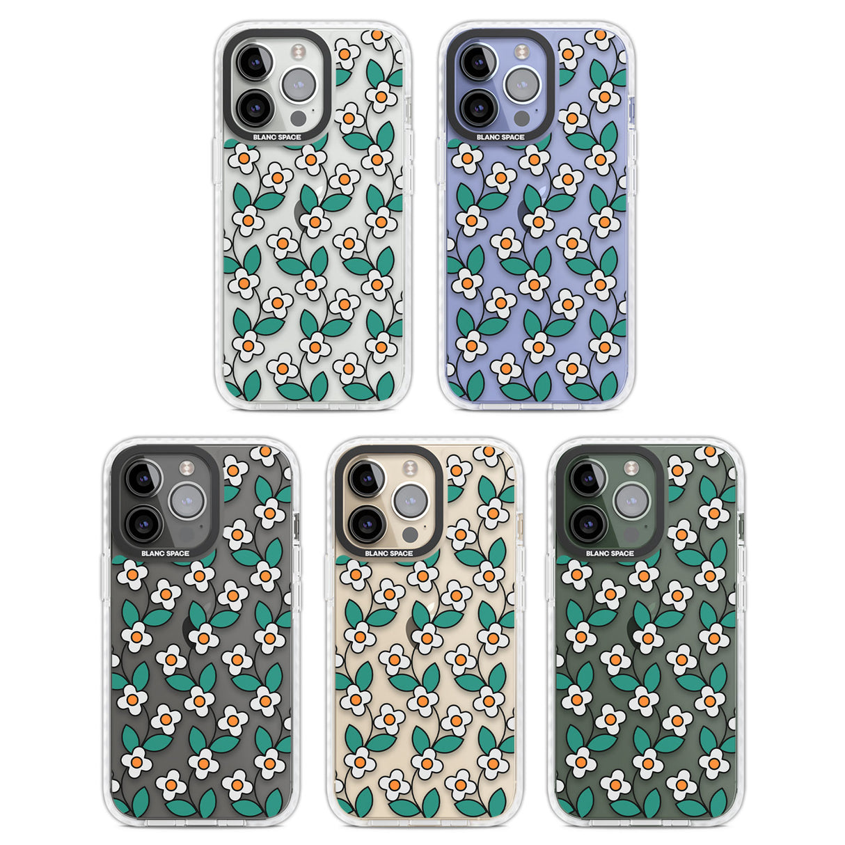 Spring Daisies Clear Impact Phone Case for iPhone 13 Pro, iPhone 14 Pro, iPhone 15 Pro
