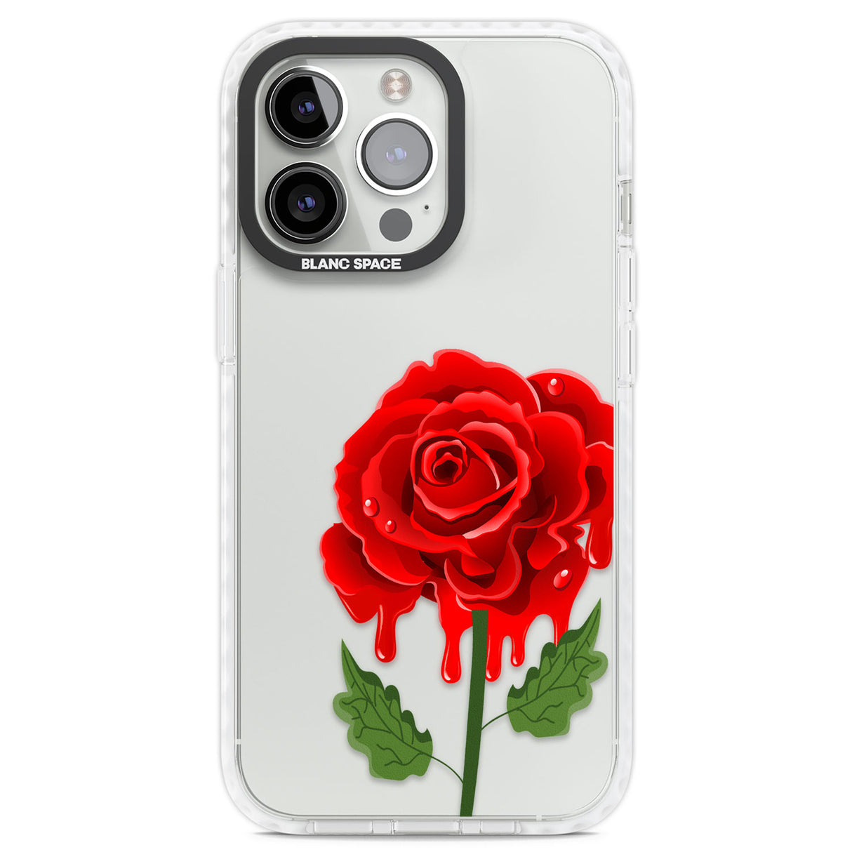 Melting Rose Clear Impact Phone Case for iPhone 13 Pro, iPhone 14 Pro, iPhone 15 Pro