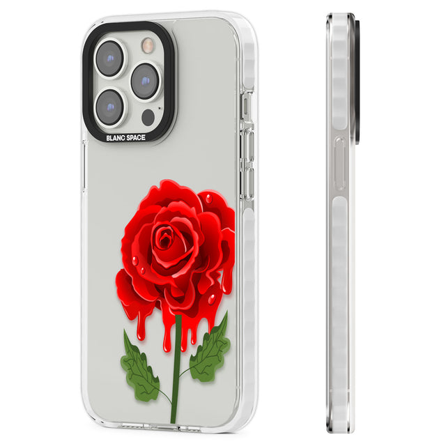 Melting Rose Clear Impact Phone Case for iPhone 13 Pro, iPhone 14 Pro, iPhone 15 Pro