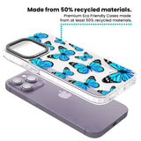 Blue Butterflies Clear Impact Phone Case for iPhone 13 Pro, iPhone 14 Pro, iPhone 15 Pro