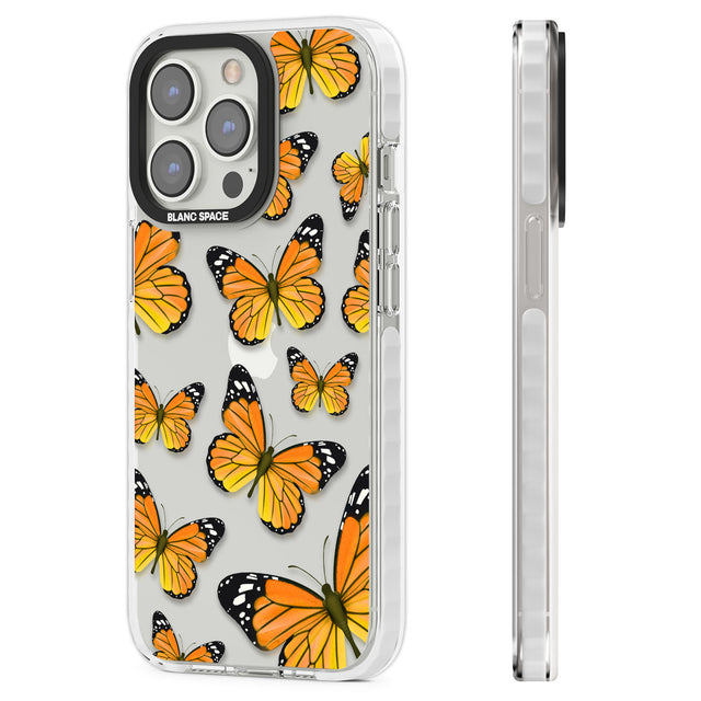 Sun-Yellow Butterflies Clear Impact Phone Case for iPhone 13 Pro, iPhone 14 Pro, iPhone 15 Pro