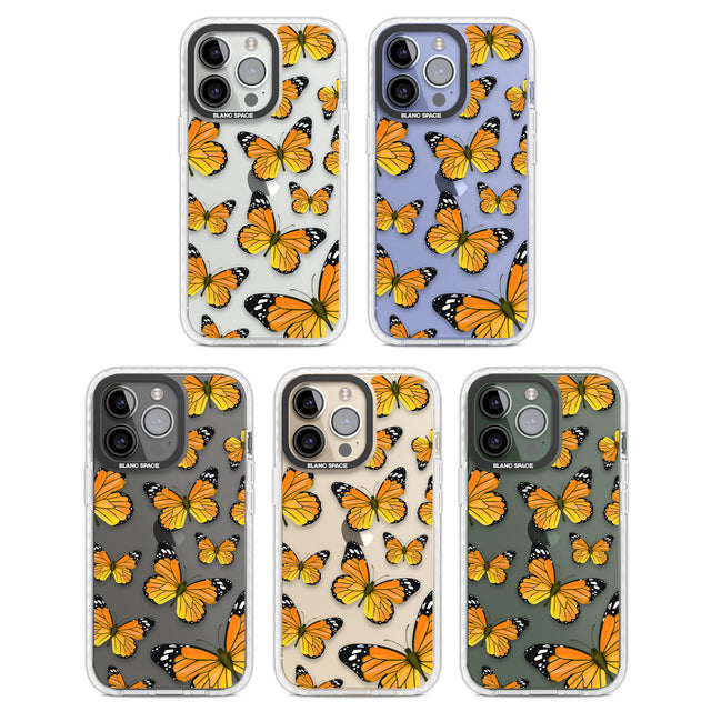 Sun-Yellow Butterflies Clear Impact Phone Case for iPhone 13 Pro, iPhone 14 Pro, iPhone 15 Pro