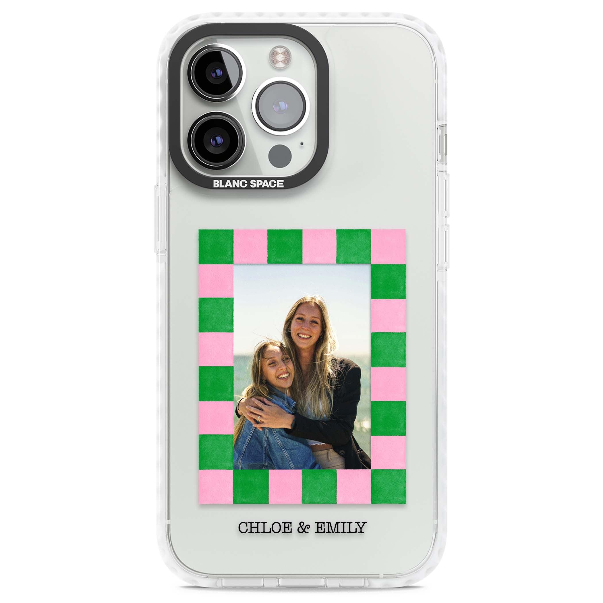 Riviera Check Photo cute iPhone case | Clear Impact case for iPhone 13 Pro, iPhone 14 Pro, iPhone 15 Pro