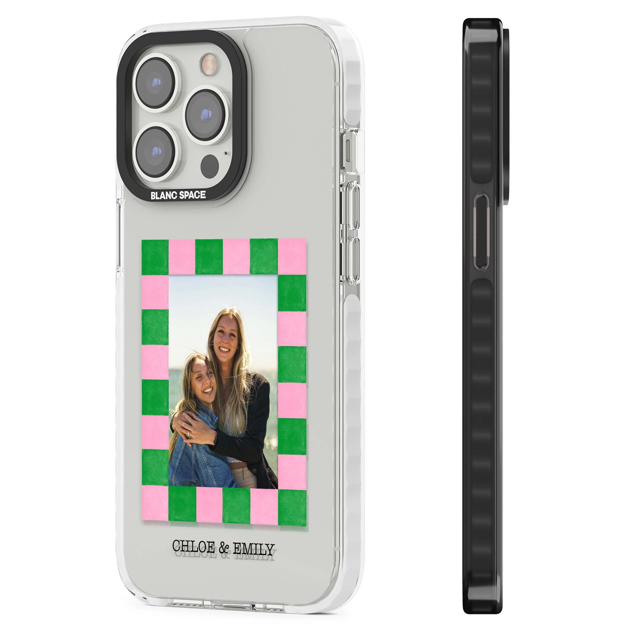 Riviera Check Photo cute iPhone case | Clear Impact case for iPhone 13 Pro, iPhone 14 Pro, iPhone 15 Pro
