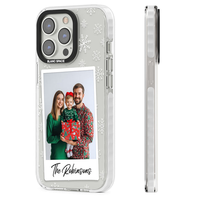 Personalised Snowflake Photo Clear Impact Phone Case for iPhone 13 Pro, iPhone 14 Pro, iPhone 15 Pro