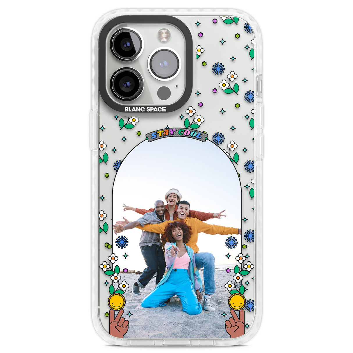 Personalised Summer Photo Frame Clear Impact Phone Case for iPhone 13 Pro, iPhone 14 Pro, iPhone 15 Pro