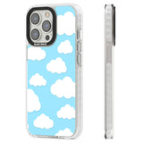 Blue Sky & Clouds Pattern Clear Impact Phone Case for iPhone 13 Pro, iPhone 14 Pro, iPhone 15 Pro