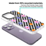 Checkered Blossom Clear Impact Phone Case for iPhone 13 Pro, iPhone 14 Pro, iPhone 15 Pro