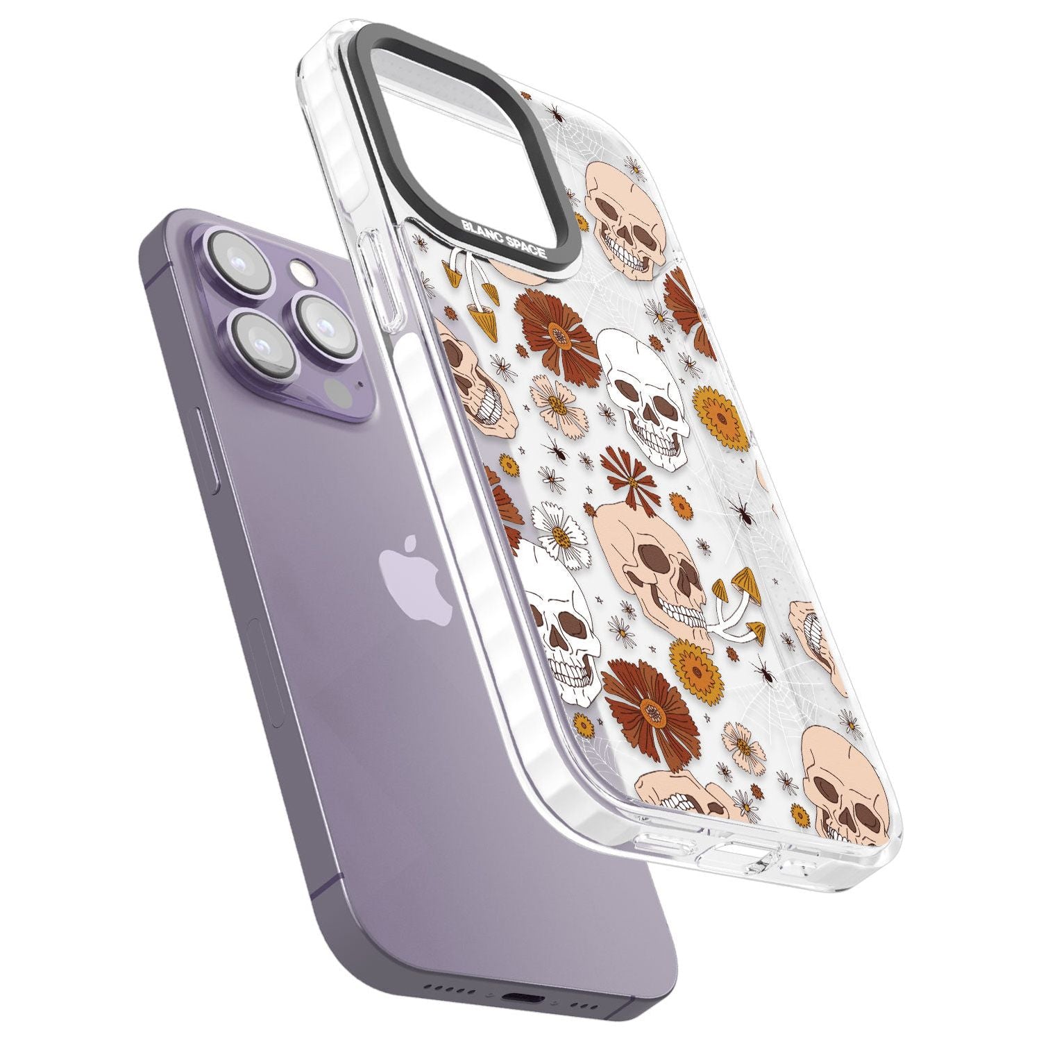 Halloween Skulls and FlowersPhone Case for iPhone 14 Pro