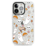 Cute Ghost and Skulls Pattern Clear Impact Phone Case for iPhone 13 Pro, iPhone 14 Pro, iPhone 15 Pro