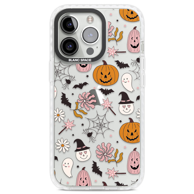 Spooky Mix Clear Impact Phone Case for iPhone 13 Pro, iPhone 14 Pro, iPhone 15 Pro