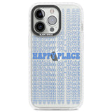 Happy Place (Blue) Clear Impact Phone Case for iPhone 13 Pro, iPhone 14 Pro, iPhone 15 Pro