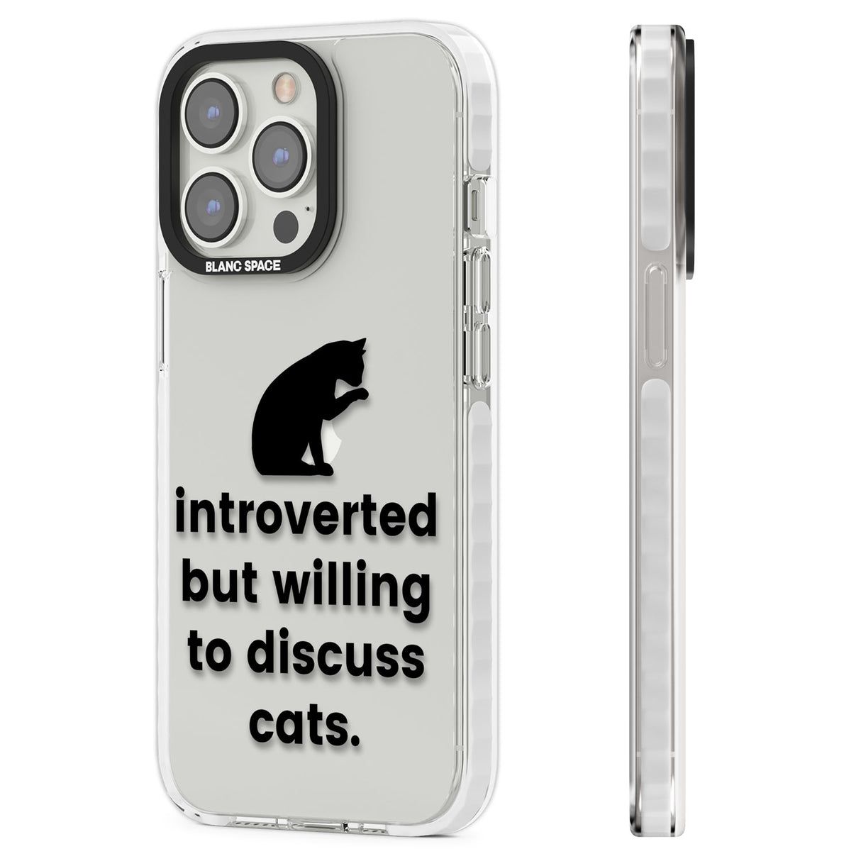 Introverted But Willing To Discuss Cats Clear Impact Phone Case for iPhone 13 Pro, iPhone 14 Pro, iPhone 15 Pro