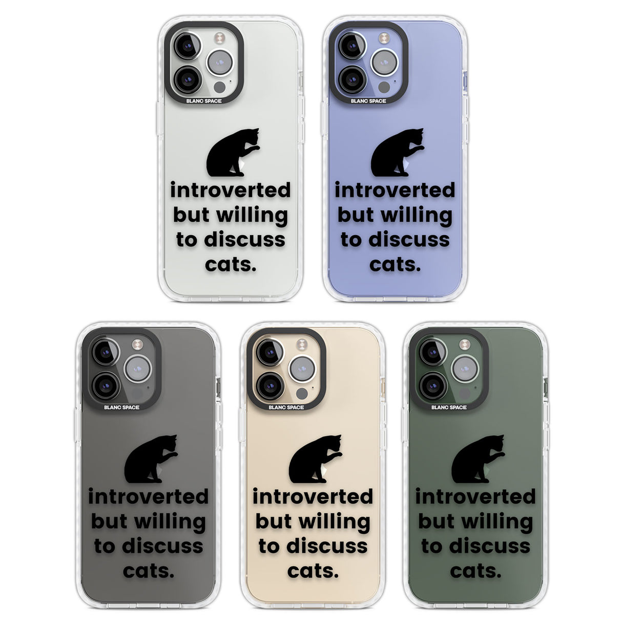 Introverted But Willing To Discuss Cats Clear Impact Phone Case for iPhone 13 Pro, iPhone 14 Pro, iPhone 15 Pro