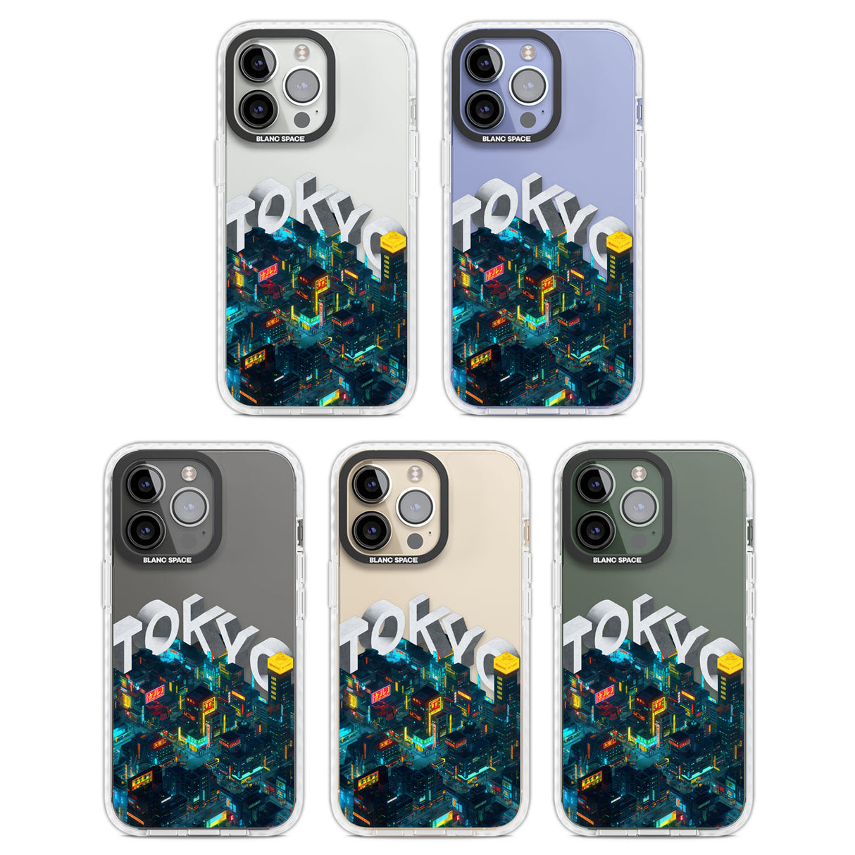 Tokyo Clear Impact Phone Case for iPhone 13 Pro, iPhone 14 Pro, iPhone 15 Pro